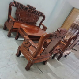 Bộ salon chạm rồng tay 10 6 món gỗ hương đá lào 6 món