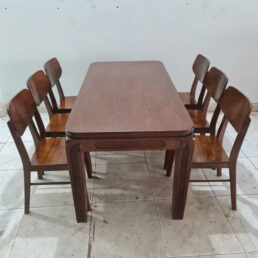 Bộ bàn ghế gỗ sồi 6 ghế bàn 80 x 160 x 76 cm