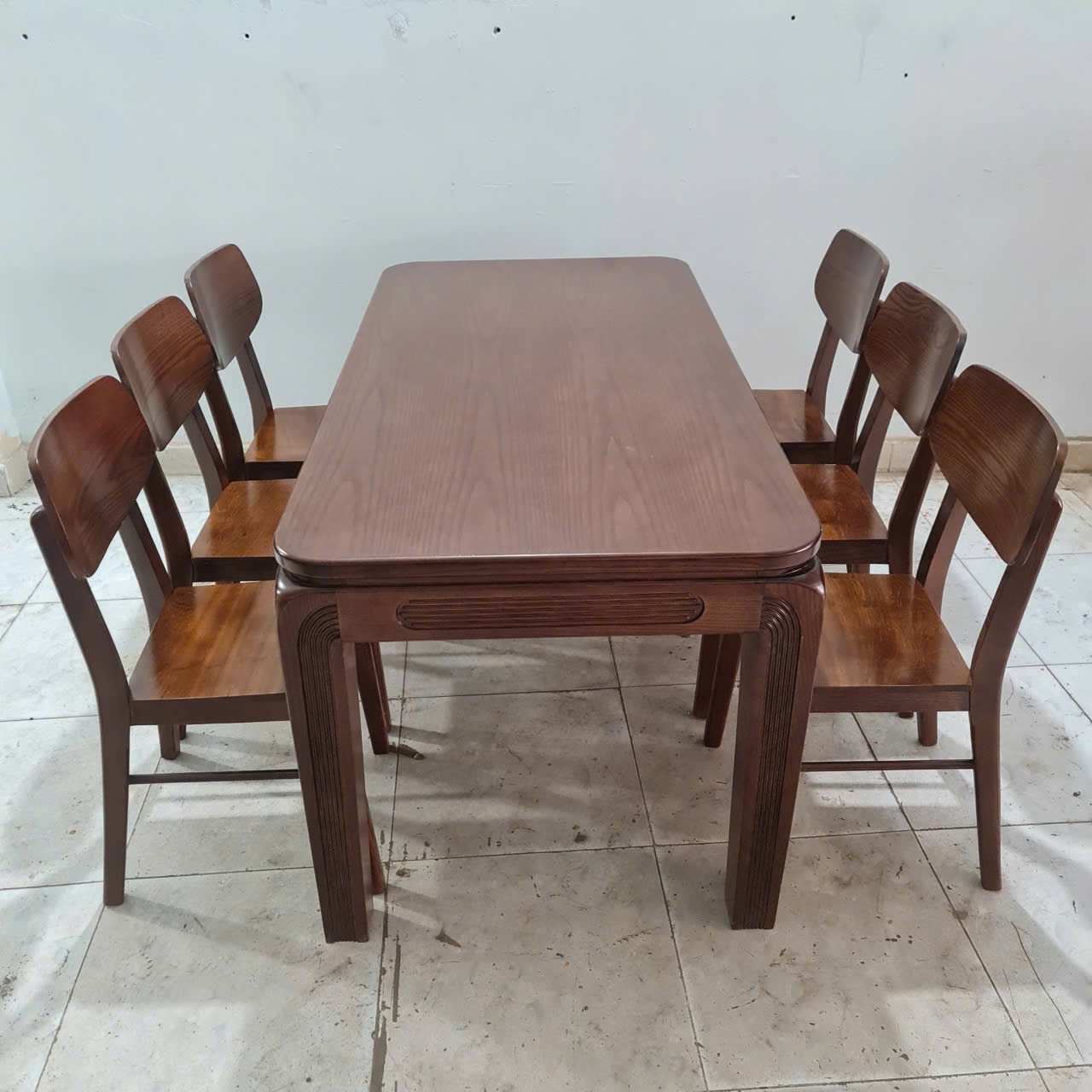 Bộ bàn ghế gỗ sồi 6 ghế bàn 80 x 160 x 76 cm